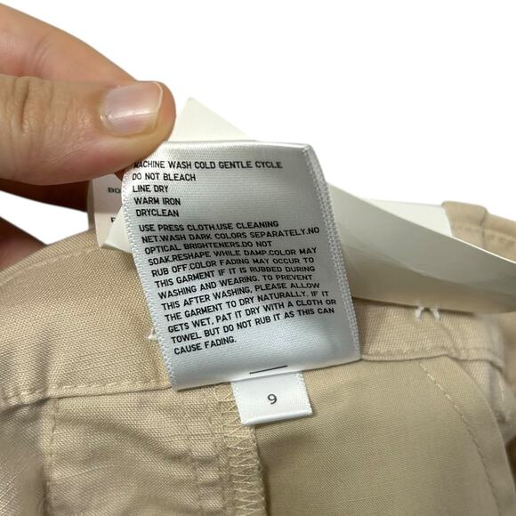 Uniqlo Linen Blend Tucked Wide Leg Pants NWT Women's Sz XL Beige Neutral Coastal - Picture 8 of 8